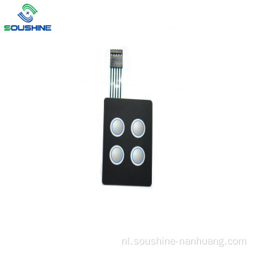 Zwarte 4-knops 5-pins connector membraanschakelaar